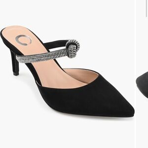 Never worn! 5.5 Black, rhinestones, Journee Collection, Lunna Mule Pump